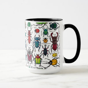 Beetles på white mugg