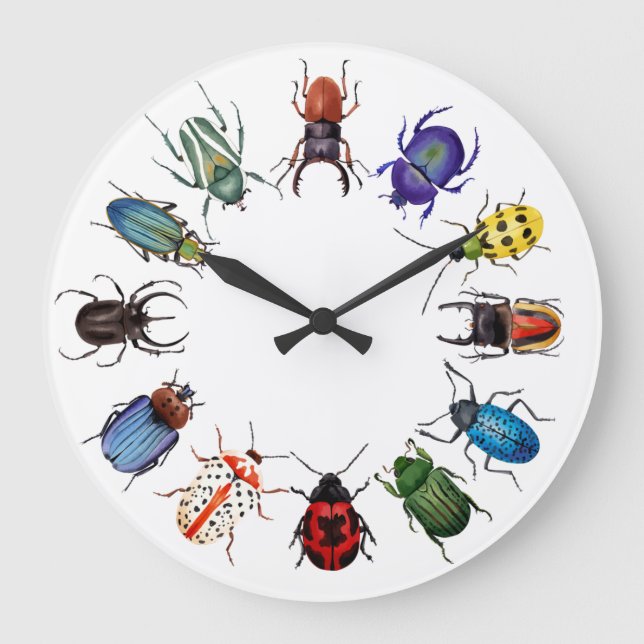 Beetles Round Clock Stor Klocka (Framsida)