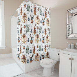Beetles Shower Curtain för flera Färgader