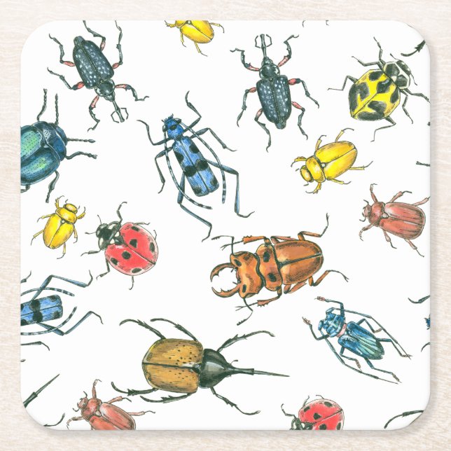 Beetles Underlägg Papper Kvadrat (Framsidan)