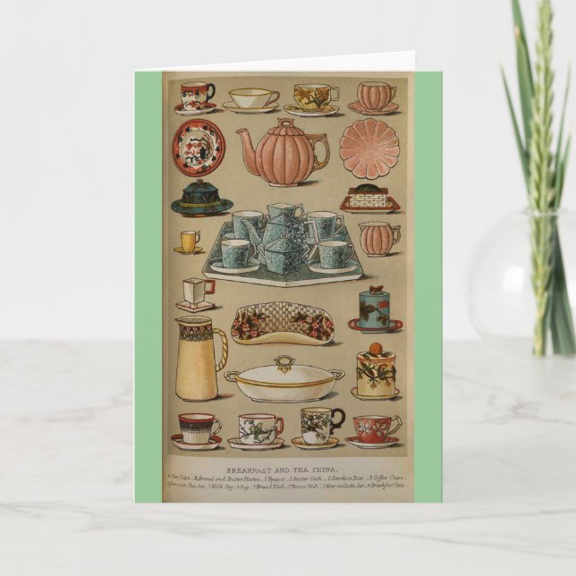 Beeton Breakfast Tea China Crockery Kort (Framsida)