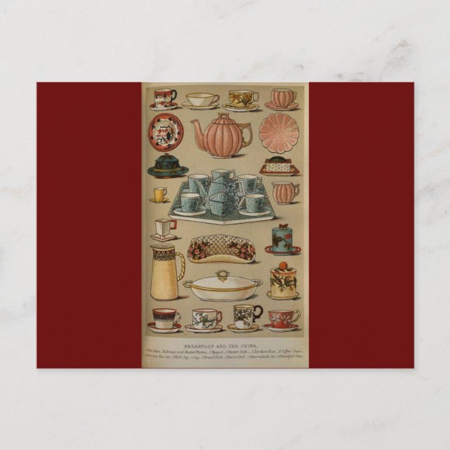 Beeton Breakfast Tea China Crockery Vykort (Framsida)