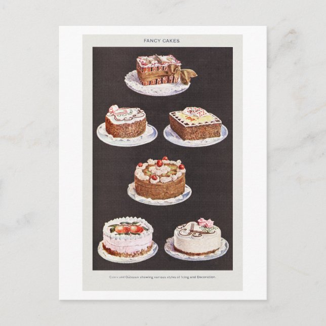 Beetons Finare Cakes Vintage Illustration Vykort (Framsida)