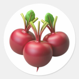 Beets plastisk 3D - Glossy Round Label Runt Klistermärke