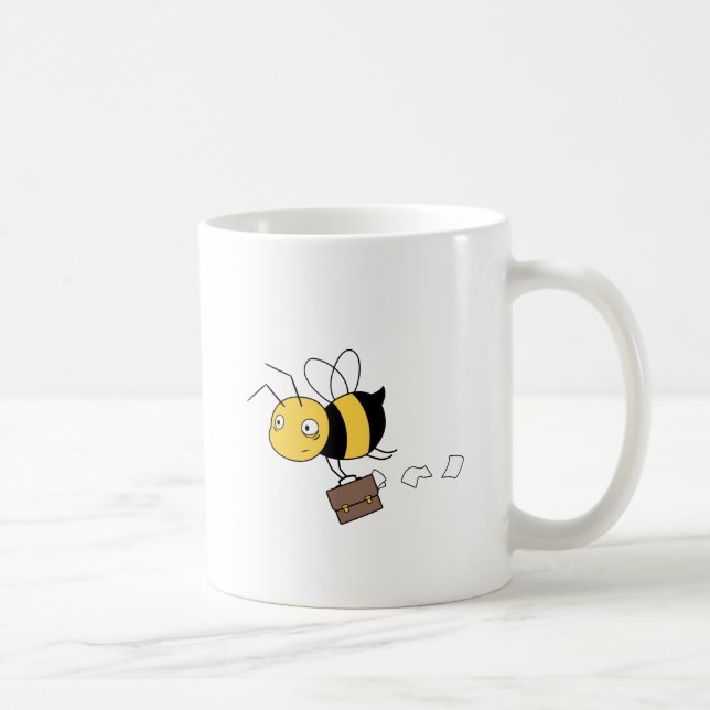 Beezness Bee, Tired Stressat Bee Holding Briefcase Kaffemugg (Höger)