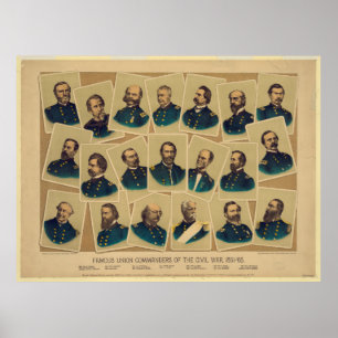 Befälhavare för berömden vid civila Krig 1861-65 Poster
