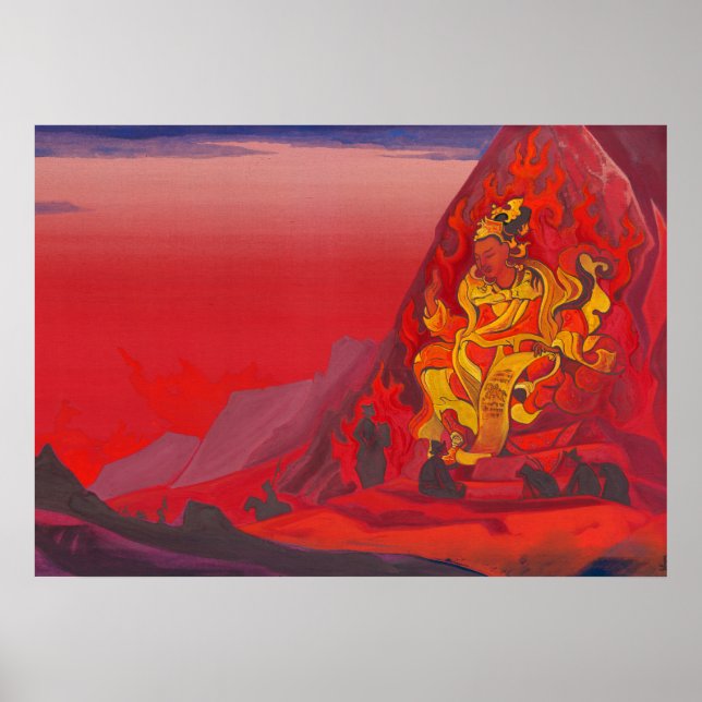 Befälhavare för Rigden Djapo av Nicholas Roerich Poster (Framsidan)