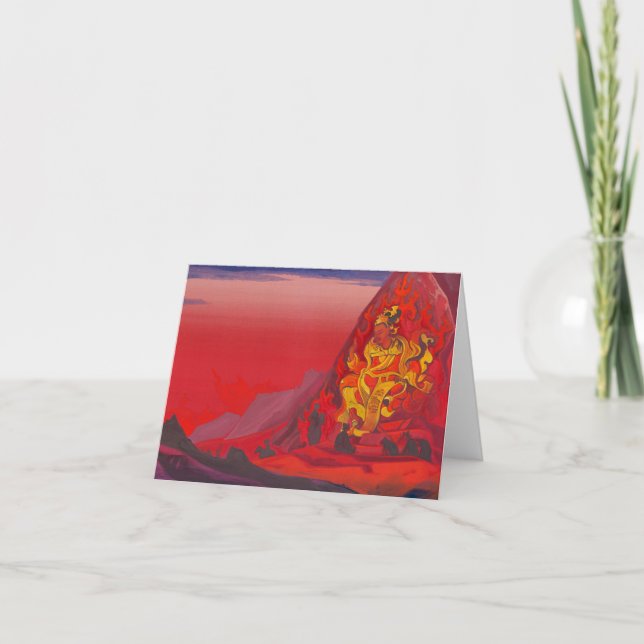 Befälhavare för Rigden Djapo av Nicholas Roerich Tack Kort (Framsida)