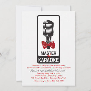 Befälhavare i Karaoke Födelsedagsfest inbjudan