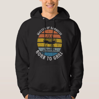 Befälhavare på Barbecue Born till Grill BBQ Grill Hoodie