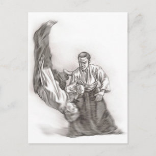 Befälhavare på en aikido - använda av cens energi vykort
