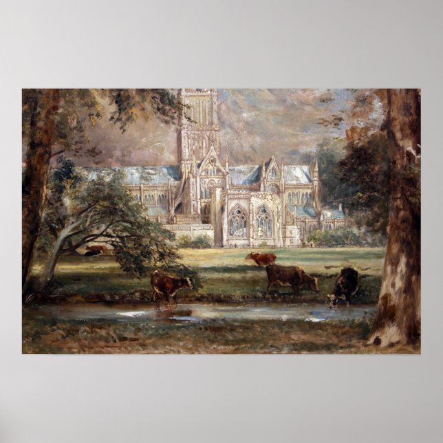 Befälhavare - Salisbury Cathedral View Poster (Framsidan)
