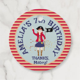 Befälhavare vid Pirat Fraktens Födelsedagsfest Gåvor Etiketter