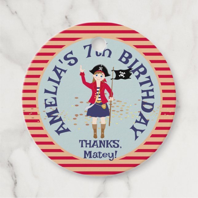 Befälhavare vid Pirat Fraktens Födelsedagsfest Gåvor Etiketter (Framsida)