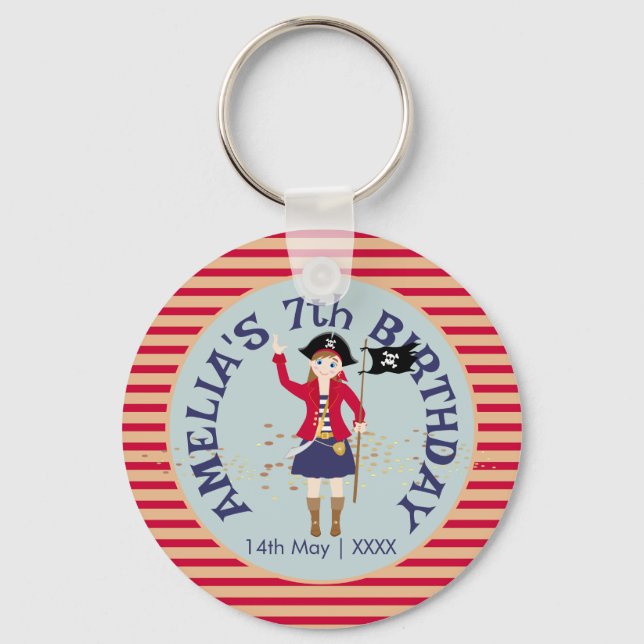 Befälhavare vid Pirat Fraktens Födelsedagsfest Nyckelring (Framsida)