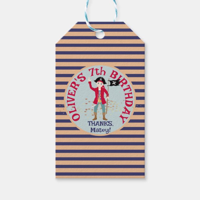 Befälhavare vid Pirat Fraktens Födelsedagsfest Presentetikett (Framsidan)