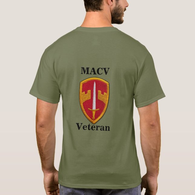 Befaller militär hjälp för MACV Vietnam Nam Vets Tee Shirt (Baksida)