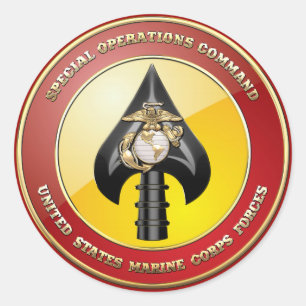 Befaller speciella funktioner för USMC (MARSOC) Runt Klistermärke