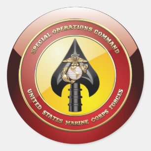 Befaller speciella funktioner för USMC (MARSOC) Runt Klistermärke