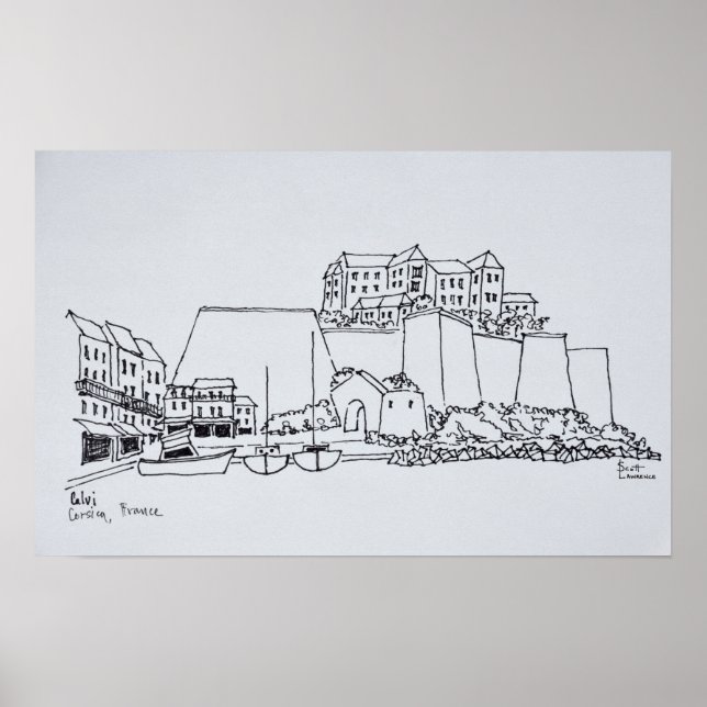 Befäst staden Calvi | Korsika, Frankrike Poster (Framsidan)