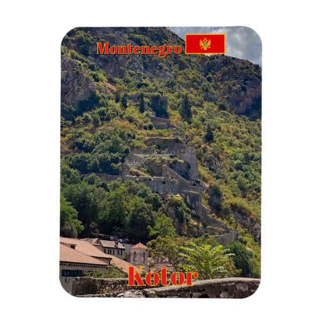 Befästningar i Kotor, Montenegro resa Magnet (Vertikal)