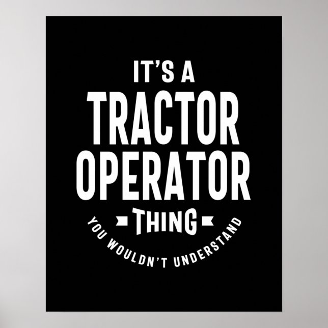 Befattningsutdrag för traktoroperatörens jobbtitel poster (Framsidan)