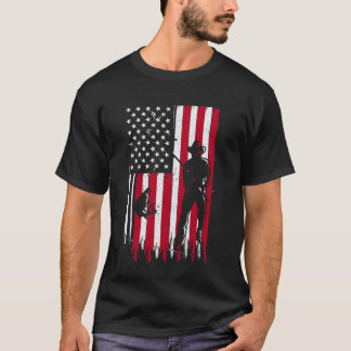 Befintlig amerikansk flaggfiske patriotisk fiskare t shirt
