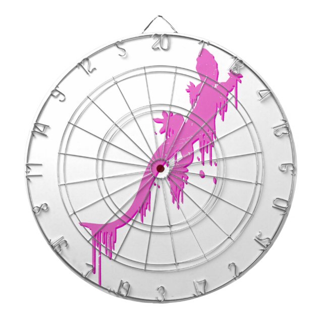 Befintlig Rosa Salamander Med Målarfärg Dropp Piltavla (Framsidan)