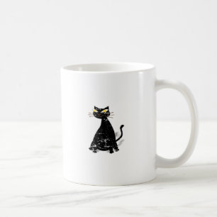 Befintlig svart fet katt kaffemugg