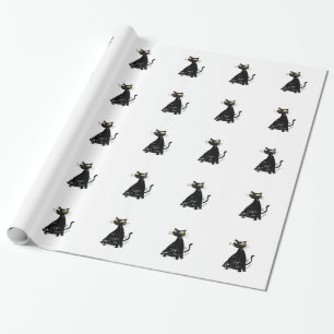 Befintlig svart fet katt presentpapper