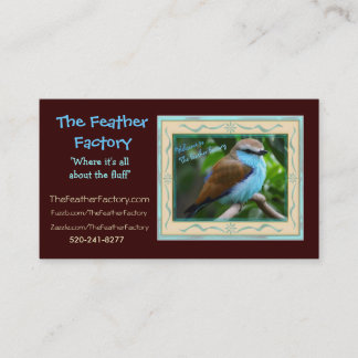 Befjädra fabriksannons 2, fjäderfabriken, "Whe… Visitkort