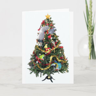 Befjädrad familjjulkort helgkort