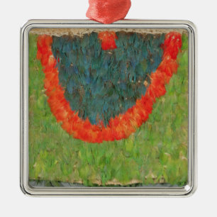 Befjädrad udd julgransprydnad metall