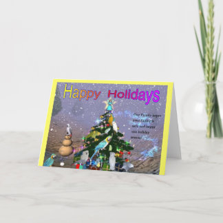 Befjädrade familjhelgdaghälsningar helgkort