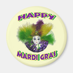 Befjädrade Mardi Gras maskerar Magnet