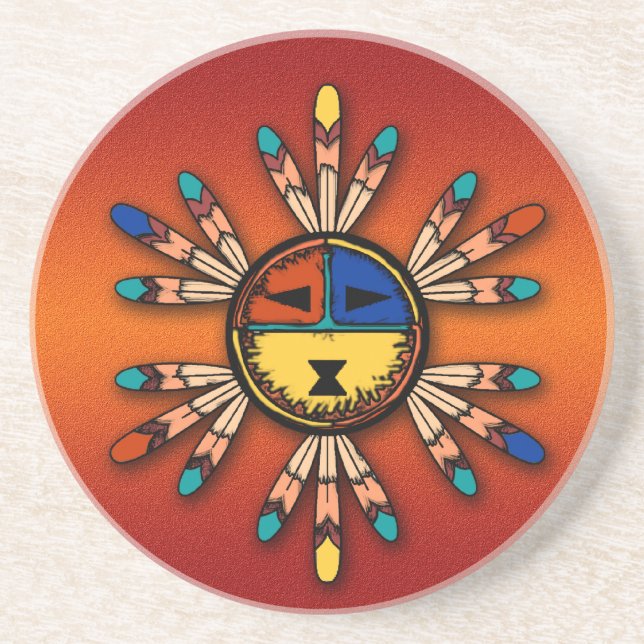 Befjädrat Katsina solansikte Underlägg (Framsidan)