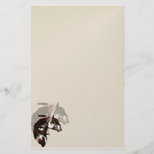 Befjädrat måla hästen stationery2_vertical.v2. brevpapper