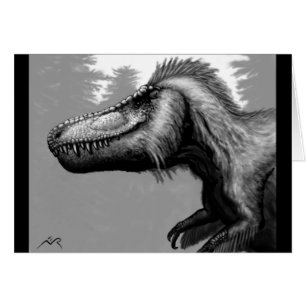 Befjädrat tomt kort för Tyrannosaur