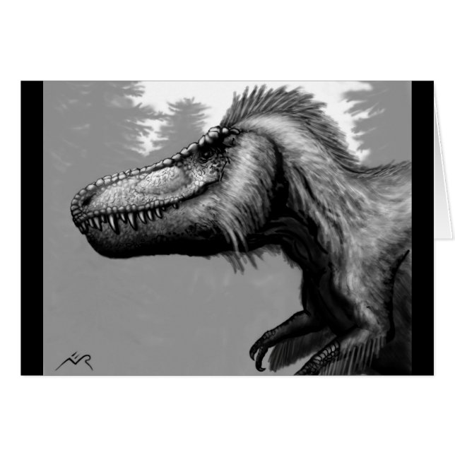 Befjädrat tomt kort för Tyrannosaur (Framsidan Horizontal)