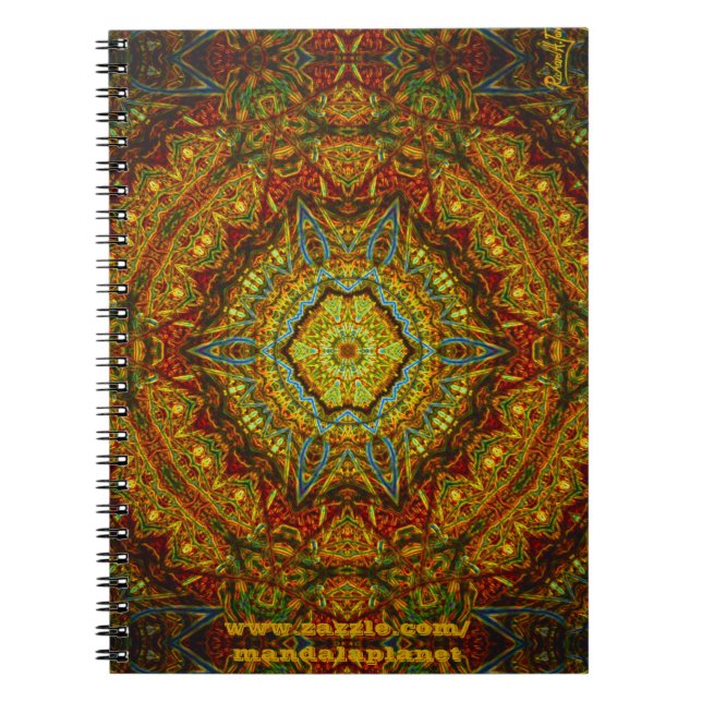 Befläcka-Exponeringsglas-Gasa-Ring-Mandala Anteckningsbok Med Spiral (Framsidan)
