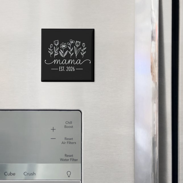 Befodrad till mamma 2026 Gravid Blommig Ny Mamma  Magnet (In Situ (Fridge))