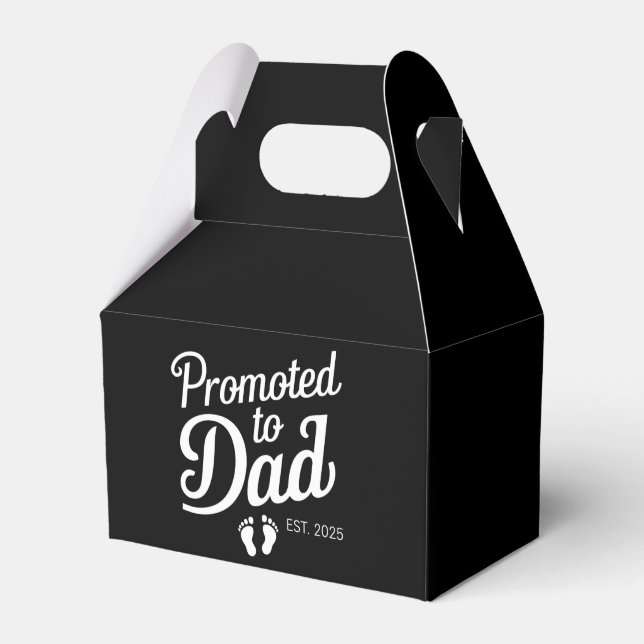 Befodrad till pappa EST 2025 Roligt Snart pappa Presentaskar (Framsidan Sidan)