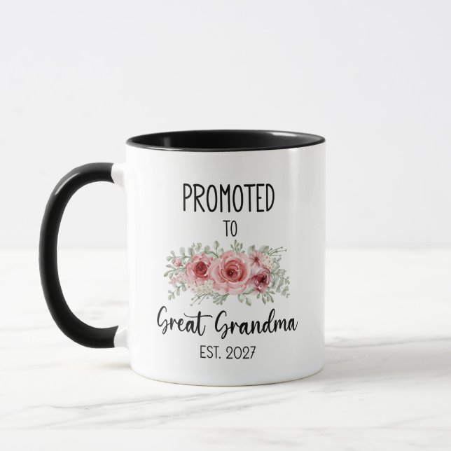 Befodrad till superförälder Est 2027 Blommor Bebis Mugg (Vänster)