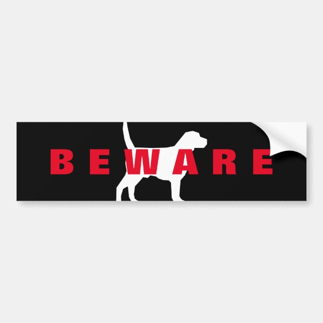 BEFOGENHET FÖR HUND GLOSSY STICKER BILDEKAL (Framsidan)