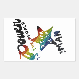Befogenhet för människor (Retro Rainbow Patch) Rektangulärt Klistermärke