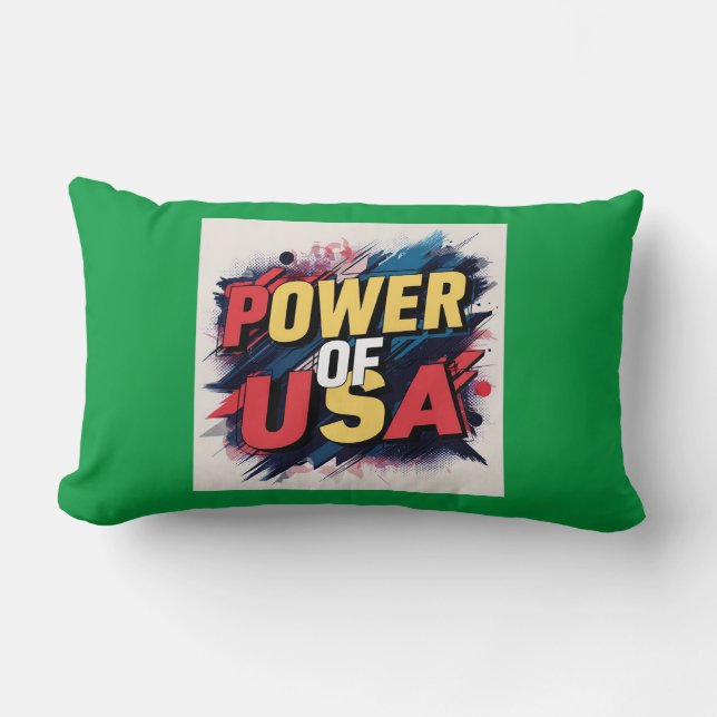 Befogenhet för USA Pillow - djärv patriotisk desig Lumbarkudde (Framsida)
