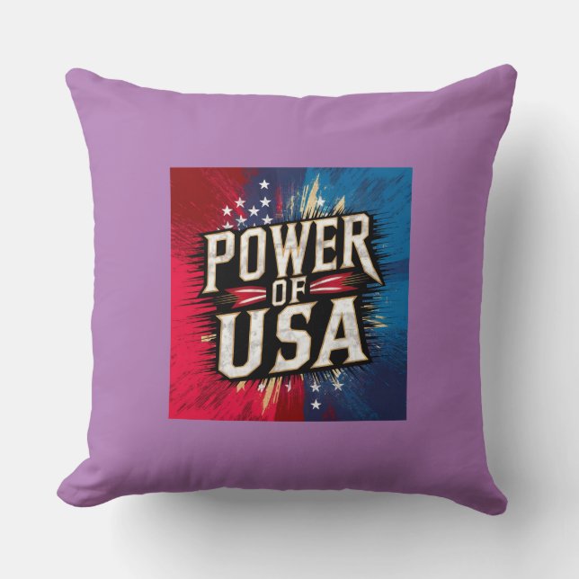 Befogenhet för USA Pillow - Patriotic American Fla Kudde (Framsida)