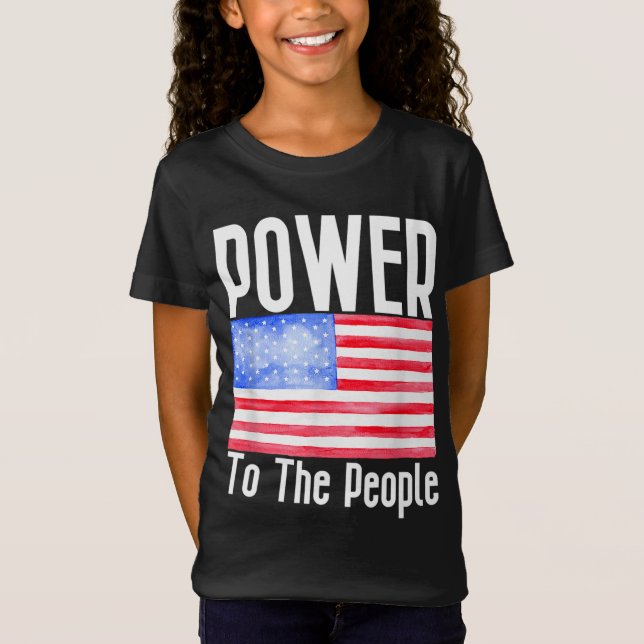 Befogenhet till People American Flagga T Shirt (Framsida)