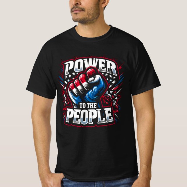 Befogenhet till People Fist Teckning T Shirt (Framsida)