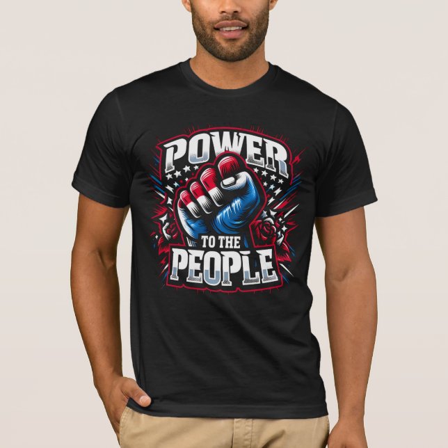 Befogenhet till People Fist Teckning T Shirt (Framsida)